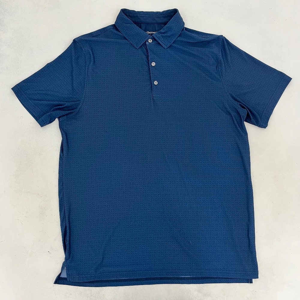 Hickey Freeman‎ Mens Size Large Golf Polo Shirt Blue Short Sleeve Performance
